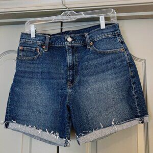 GAP High Rise Denim Shorts Raw Hem Cheeky Festival Summer Casual Jean Shorts